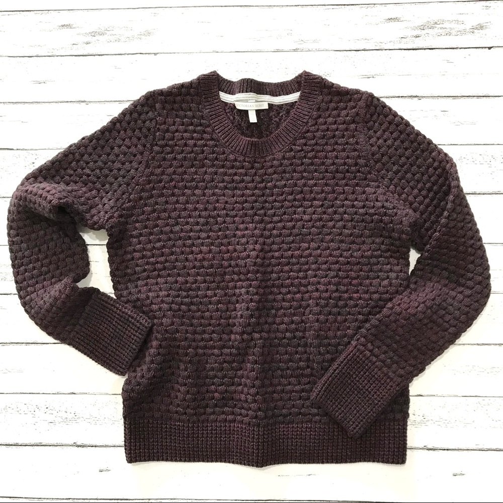 NWOT Victoria’s Secret Slim Fit Chunky Knit Marled Crewneck Sweater - Picture 1 of 16